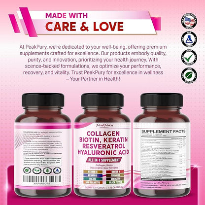Collagen 12000mg Biotin 10,000mcg Resveratrol 3000mg 2000mg -