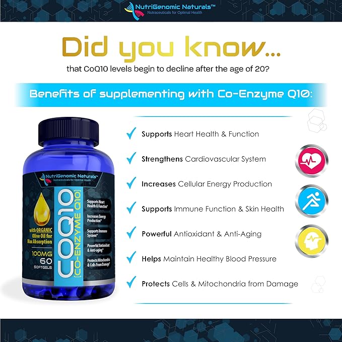 CoQ10, Coenzyme Q10, HIGHEST ABSORPTION 100mg, 60 60 Softgels,