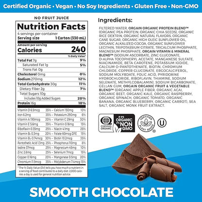 Orgain Organic Nutritional Vegan Protein Shake, 16g Plant 22 Vitamins 11 Fl 4)