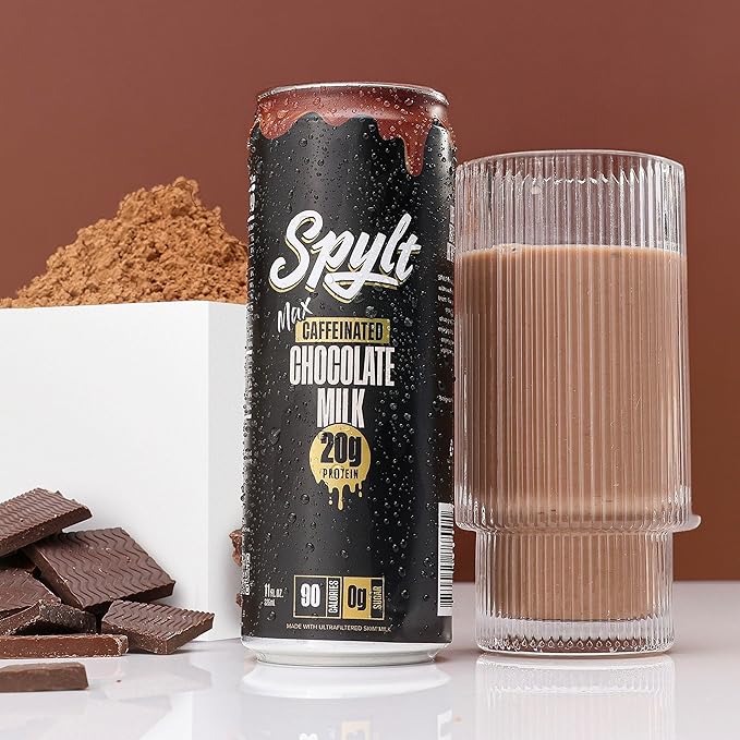 High Protein Max Chocolate Milk with 140mg Caffeine & 20g Protein - Ready to Drink, Sugar Free, Lactose Free Milk, Perfect for Workout Recovery & Afternoon Pick Me Up - 12 Count