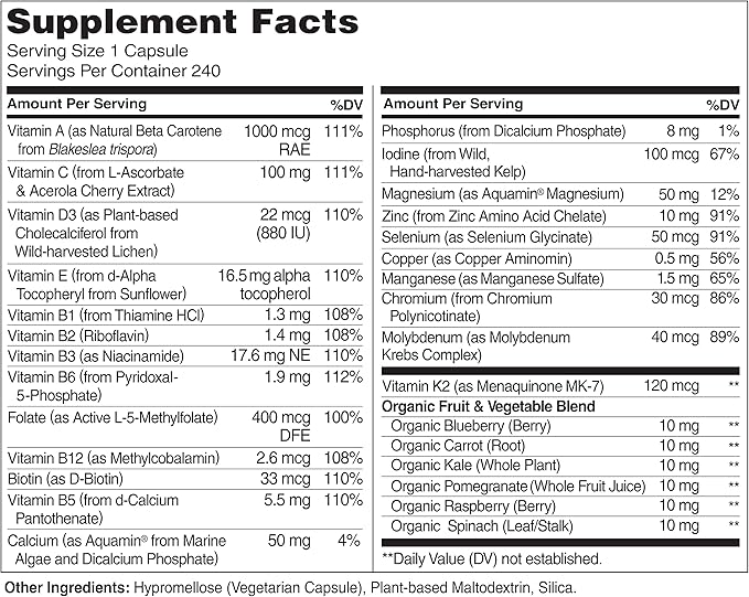 NATURELO Mens Multivitamins 240 Vegetarian