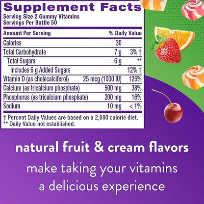 Vitafusion Chewable Calcium Gummy Vitamins Bone 50+ Multivitamin