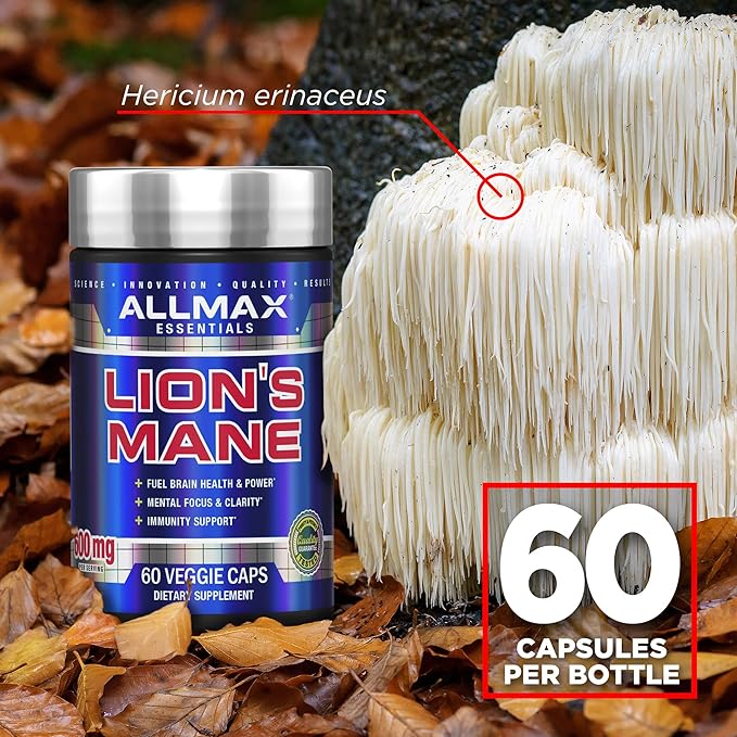ALLMAX Lion’S Mane - 60 Veggie Capsules - Advanced Nootropic - 30 Servings
