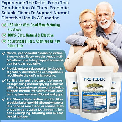 Kidney Restore Tri-Fiber Soluble Fiber Powder, 3-in-1 Soluble 2x1lbs (2x16oz) (2x16oz)