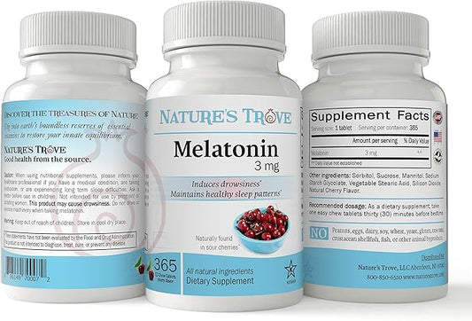 Melatonin 3mg Chewable, 365 Chewable Melatonin