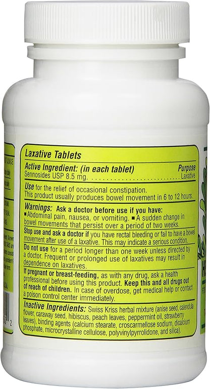 Swiss Kriss Herbal Laxative Tablets, 250 12)