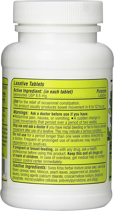 Swiss Kriss Herbal Laxative Tablets, 250 12)