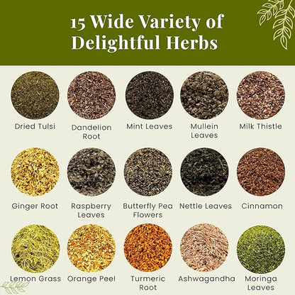 Assorted Loose Leaf Tea 15 Delightful 900 Servings 100% Raw