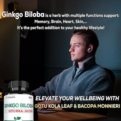 1520mg Ginkgo Biloba Supplements with Gotu 270 Capsules 3 Month
