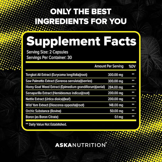 Testosterone Booster for Men - Male Enhancing Supplement with Horny Goat Weed & Tongkat Ali - Muscle Builder Enlargement Pills - Natural Test Booster Increased Desire, Energy, Stamina, Libido (2 PACK)