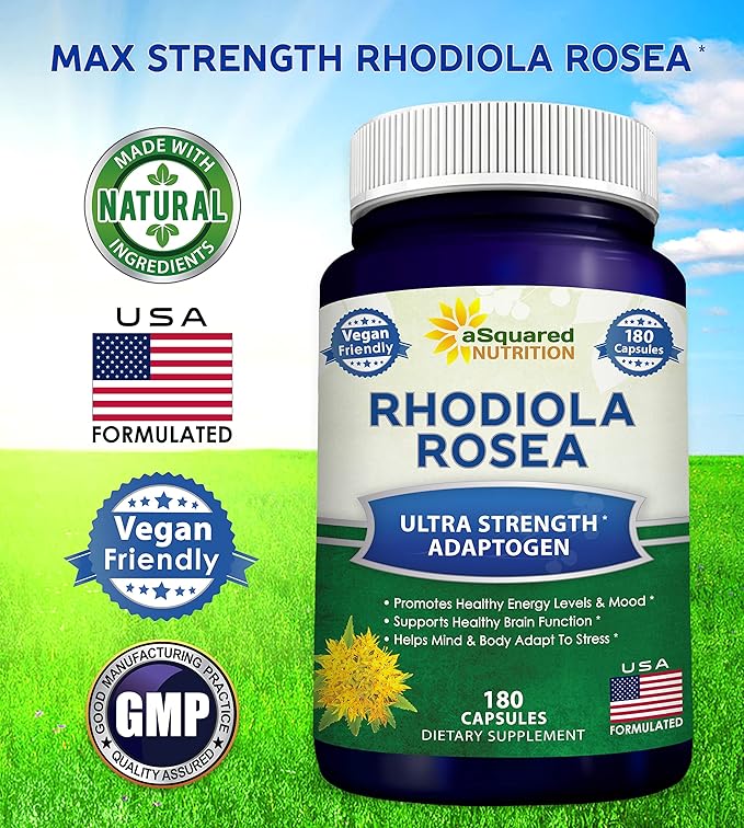 aSquared Nutrition Rhodiola Rosea Supplement 1000mg 180 Vegan