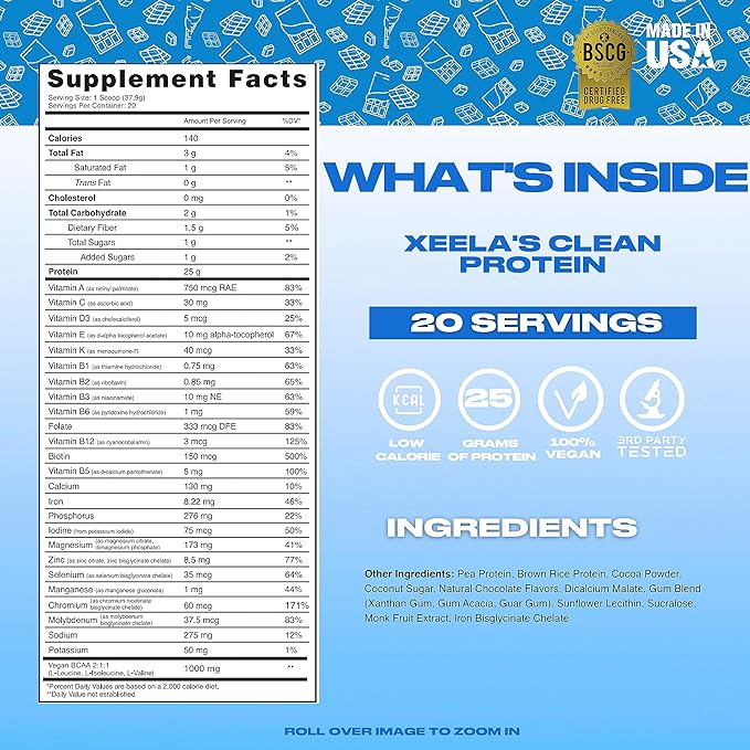 XEELA Plant Based Vegan Protein Powder 25g High