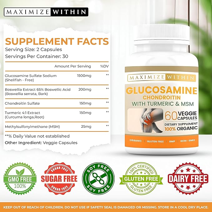 Glucosamine Chondroitin with Turmeric & MSM 60 Veggie
