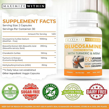 Glucosamine Chondroitin with Turmeric & MSM 60 Veggie