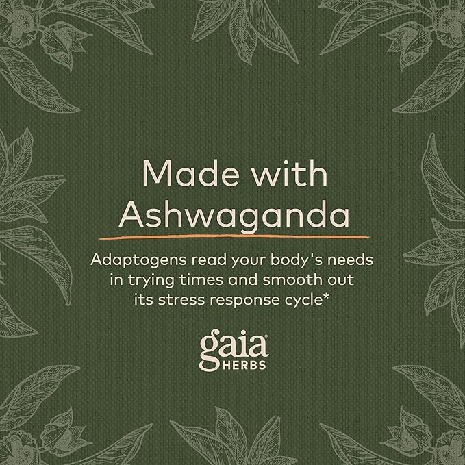 Gaia Herbs, Ashwagandha Root Vegan Liquid 60-Count (Pack 1)