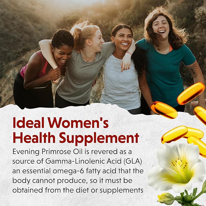 Barlean's Evening Primrose Oil Capsules, GLA 1300mg Softgels, 120 Count
