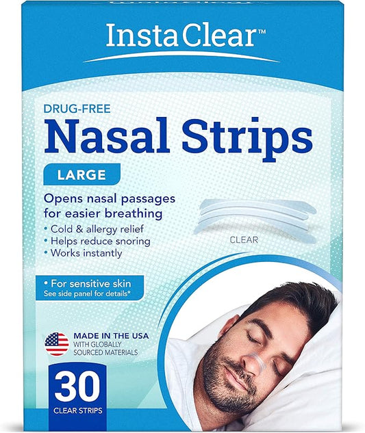 Nasal Breathing Strips, Clear Large 30 ct