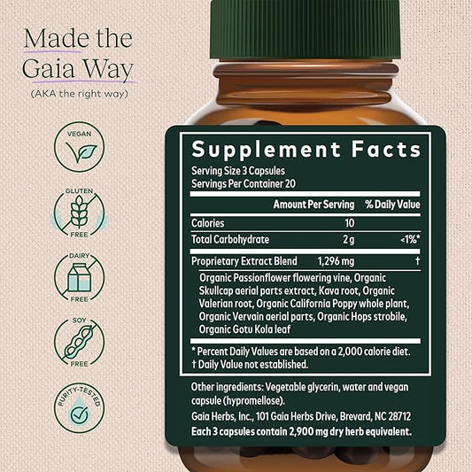 Gaia Herbs Sound Sleep 60 Vegan (20-Day Supply)