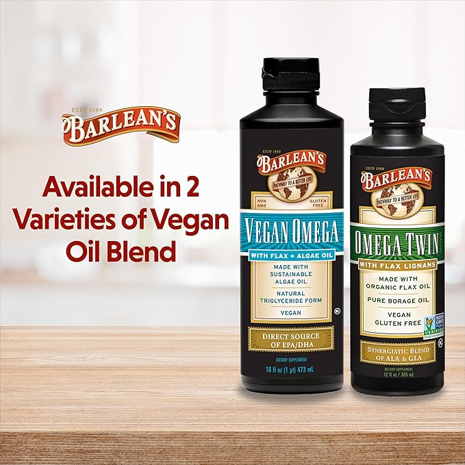 Barlean's Omega Twin Liquid Flaxseed Oil 6,010mg ALA 465mg GLA 12 oz