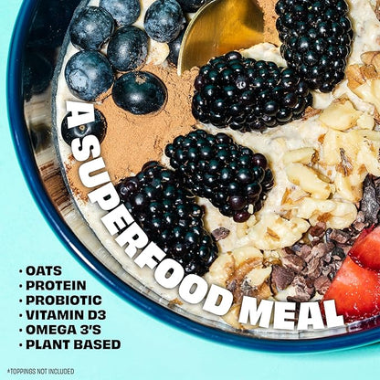 Kreatures of Habit Meal One | Overnight & Instant Superfood Protein Meal Replacement | Gluten Free, Dairy Free, 30g of Plant Based Protein, With No Added Sugar | Vanilla | Pack of 7