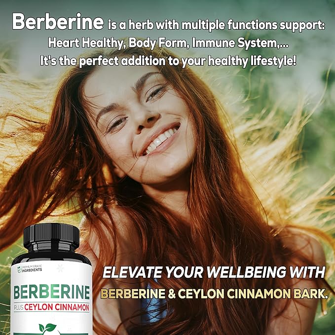 Berberine with Ceylon Cinnamon Supplement 1500mg Extra 270 Capsules