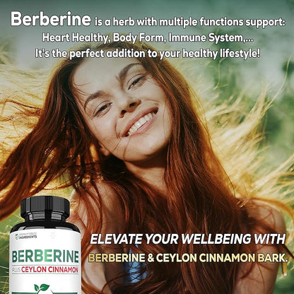 Berberine with Ceylon Cinnamon Supplement 1500mg Extra 270 Capsules