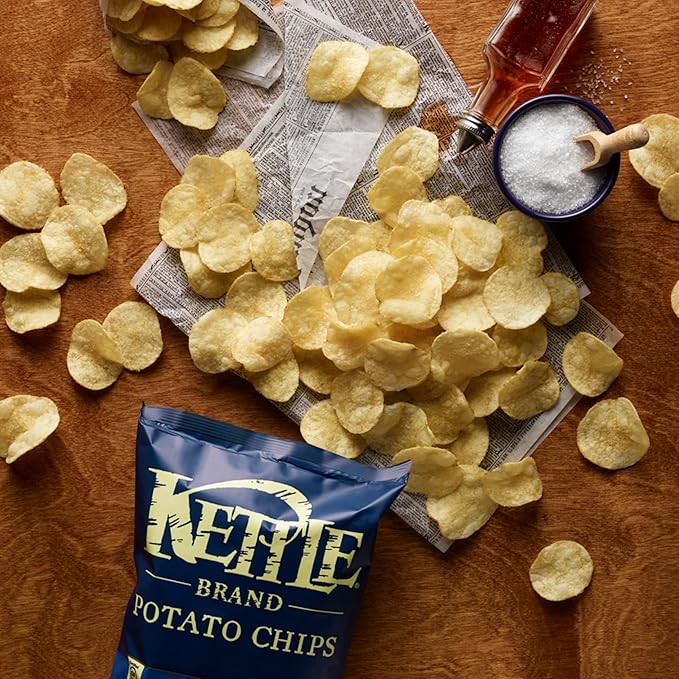 Kettle Brand Potato Chips, Salt & Vinegar Kettle Chips, Snack Bag, 2 Oz (Pack of 6)