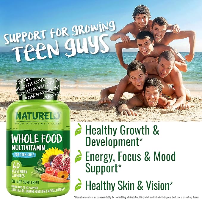 NATURELO Whole Food Multivitamin for Teenage Boys 60 Count 2)
