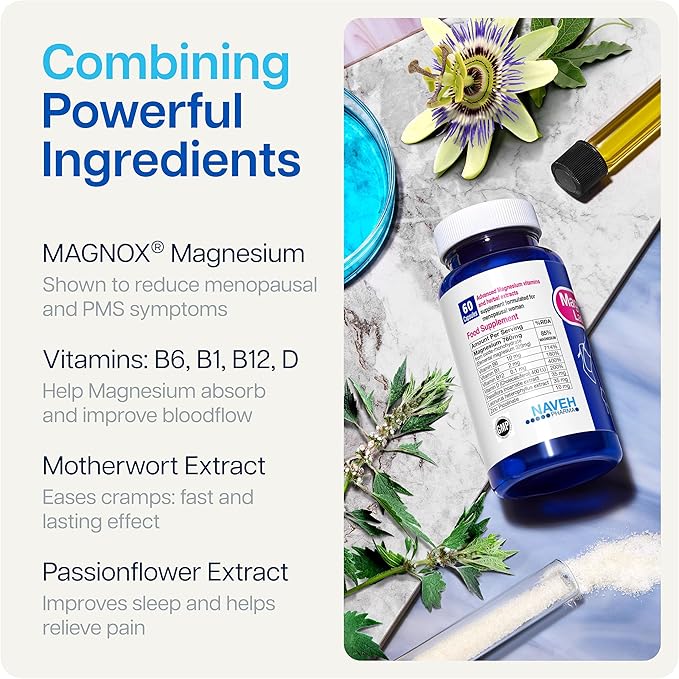 MAGNOX Lady Magnesium Supplement B6, B1, B1, B12, B12, D, 60 Capsules
