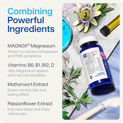 MAGNOX Lady Magnesium Supplement B6, B1, B1, B12, B12, D, 60 Capsules