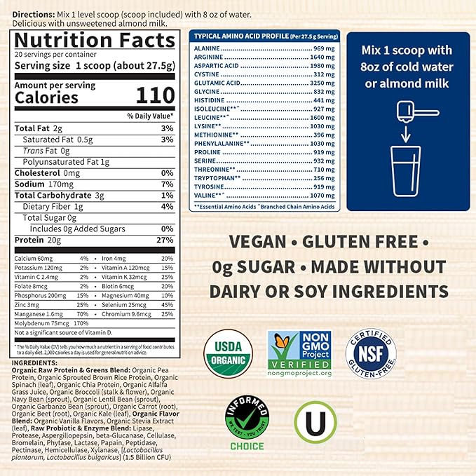 Garden of Life Raw Organic Protein 20 Servings