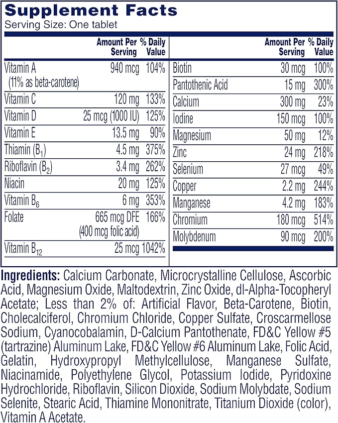 One A Day Women’s 50+ Multivitamins, 100 count