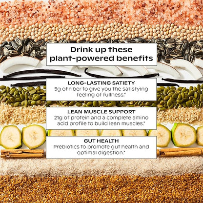 wholier Organic Plant Protein + Prebiotics. 21g of 5g of
