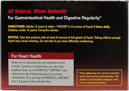 Dietary Fiber Supplement, Psyllium Husk Powder, 30 Single-Dose