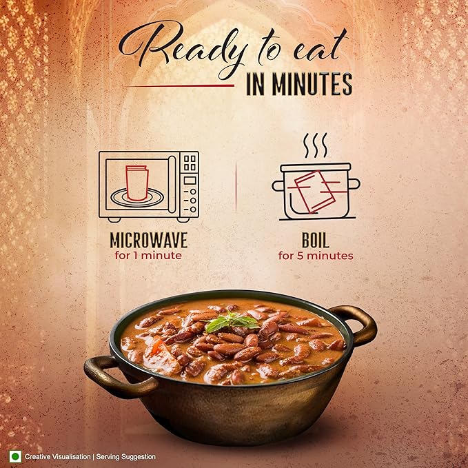 Kitchens of India Rajma Masala – Red Kidney Beans Curry, 10 Ounces (Pack of 3), Gourmet Ready to Eat Authentic Vegetarian Indian Food, Gluten-Free