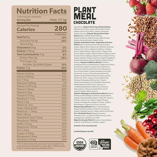 Plant Meal Replacement Shake 25g of 76+ Organic 1 Serving