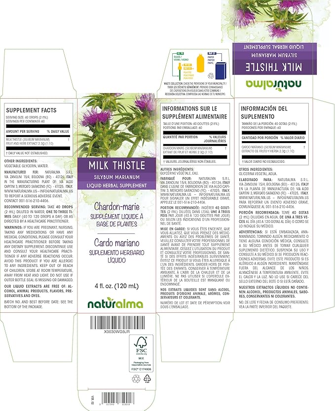 Naturalma Milk Thistle (Silybum marianum) fruit 4 fl