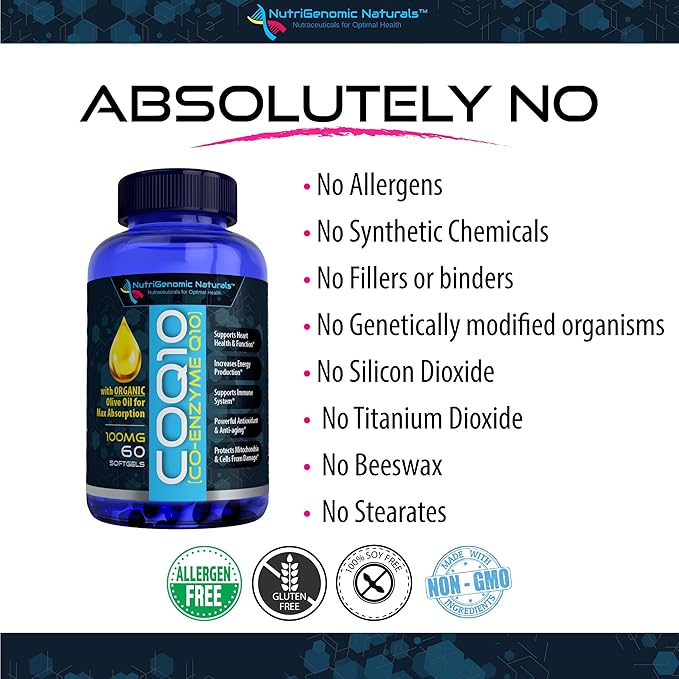 CoQ10, Coenzyme Q10, HIGHEST ABSORPTION 100mg, 60 60 Softgels,