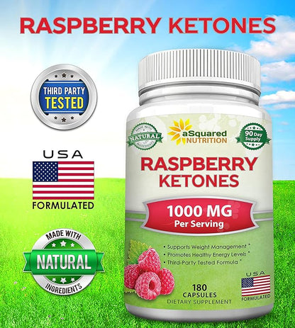 aSquared Nutrition Natural Raspberry Ketones 1000mg-180