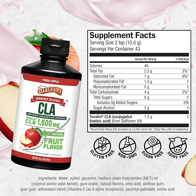 Barlean's Fresh Apple with 1,500 mg 16-Ounces