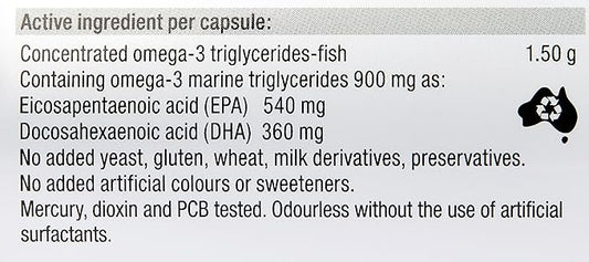 Blackmores Omega Triple Concentrated Fish Oil 150 Capsules