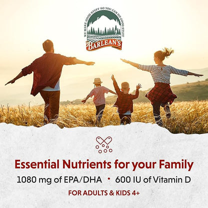 Barlean's Mango Peach Omega 3 Fish 1080mg EPA 8 oz