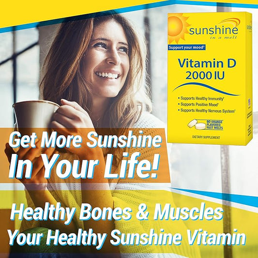 Sunshine Vitamin D 2,000 IU Quick 60 Servings