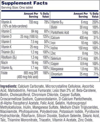 One A Day Women’s Multivitamin, Supplement B12, Biotin, 250 count