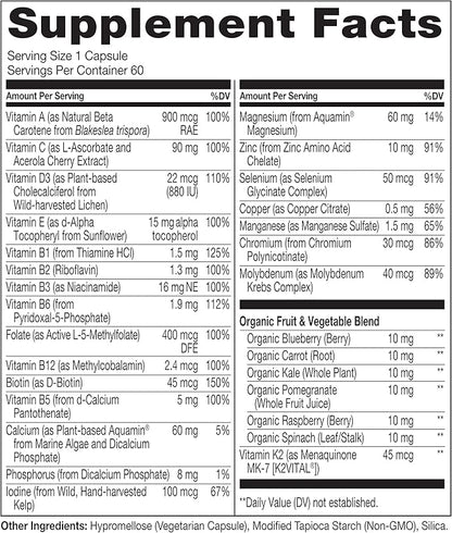 NATURELO One Daily Multivitamin for Women 50+ (Iron 50 - 60 Capsules 2 Month