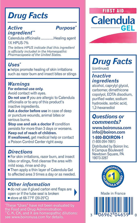Boiron Calendula Gel, 2.6-Ounce Tubes (Pack 3), Homeopathic