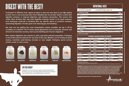 Metabolic Nutrition | Protizyme | 100% Whey Protein Powder | High Protein, Low Carb, Low Fat with Digestive Enzymes, 24 Essential Vitamins and Minerals | Chocolate Cake, 2 Pound