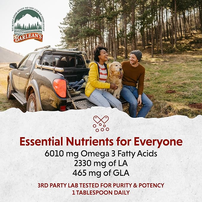 Barlean's Omega Twin Liquid Flaxseed Oil 6,010mg ALA 465mg GLA 12 oz