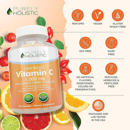 Purely Holistic Vitamin C 1000mg, 365 12 Month 2 Stage