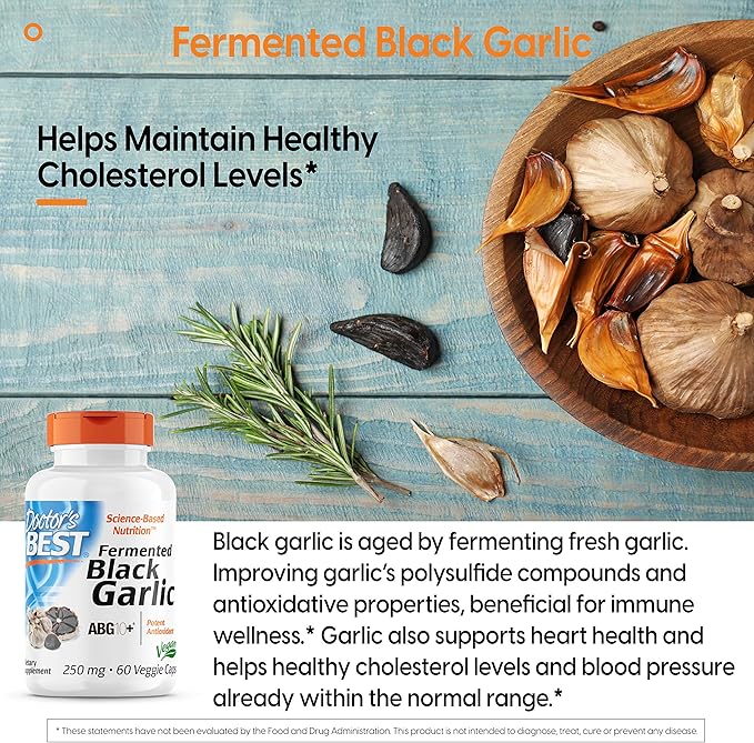Doctor's Best Black Garlic Extract ABG10+ 250mg Supports 60 Count
